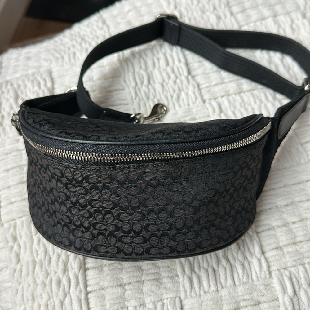 Coach Black Signature Belt Bag